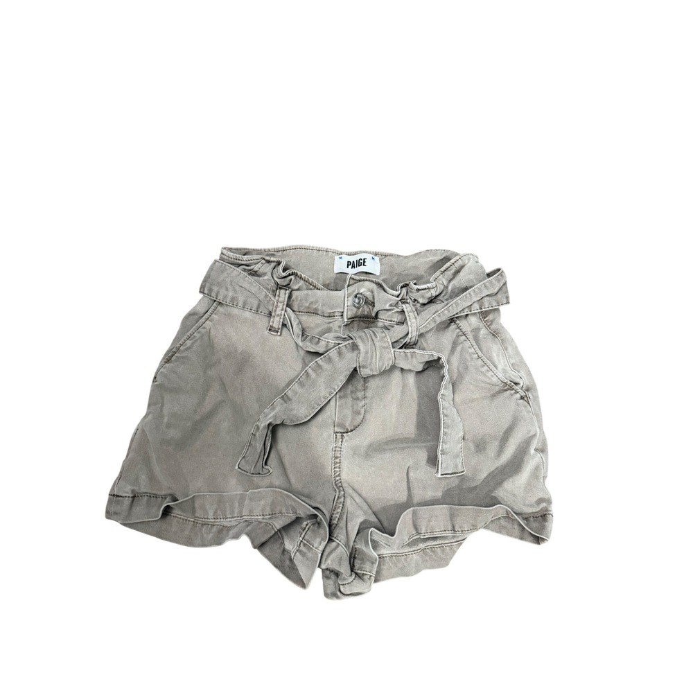 Paige Womens Paperbag‎ Waist Shorts High Rise Belted Taupe Brown Size 26